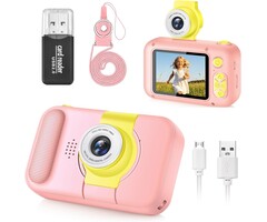Kinder-Digitalkamera Rosa, 180° Linse, 1080P - Jetzt bis zu 37% sparen