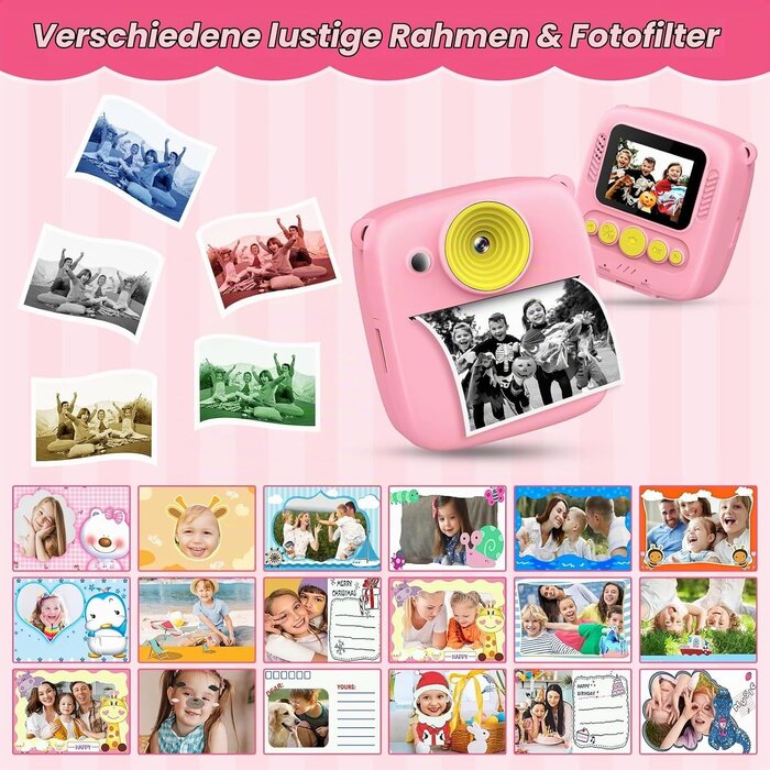 Gofunly Sofortbildkamera für Kinder mit Zubehör - Rosa - bis zu 32% günstiger