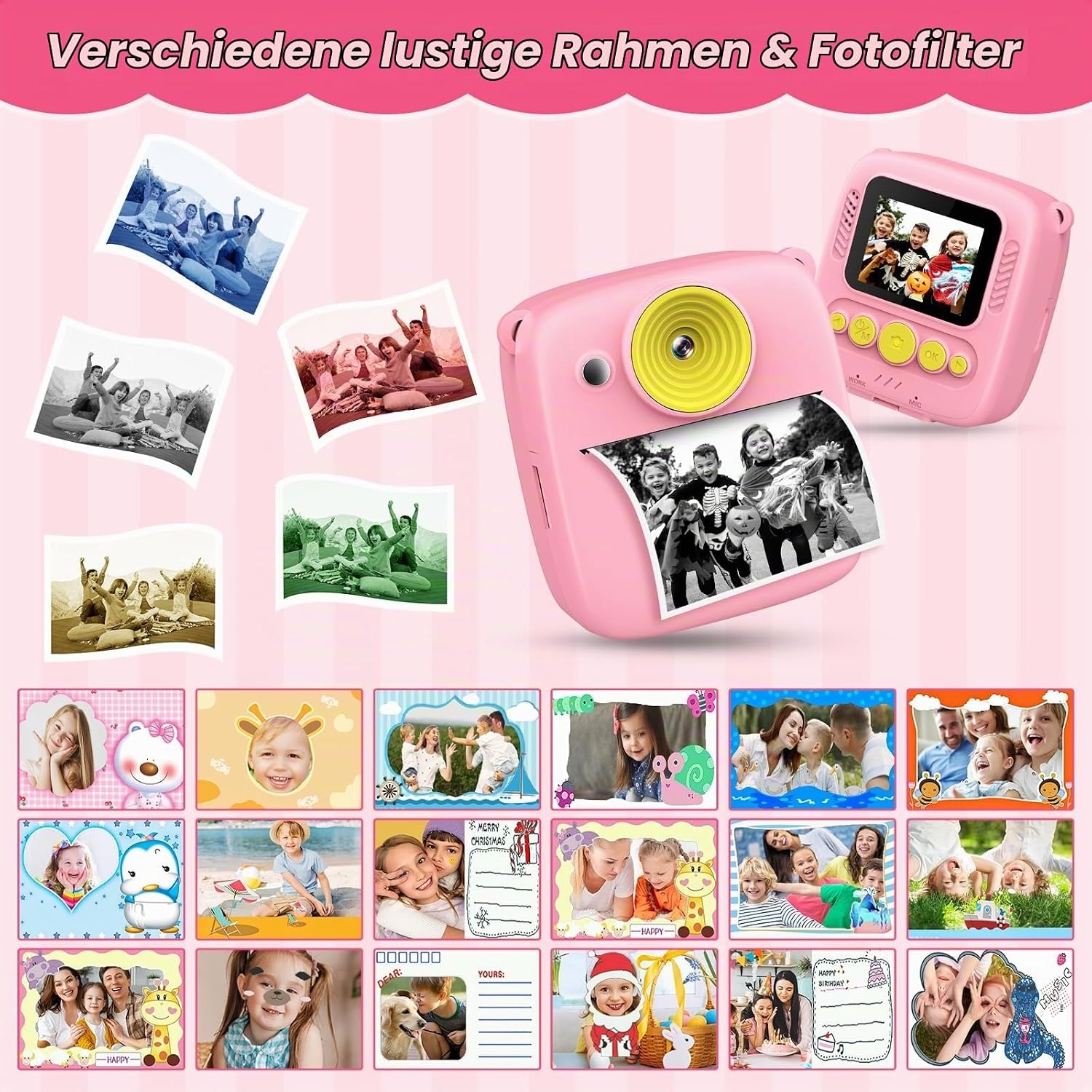 Gofunly Sofortbildkamera für Kinder mit Zubehör - Rosa - bis zu 32% günstiger