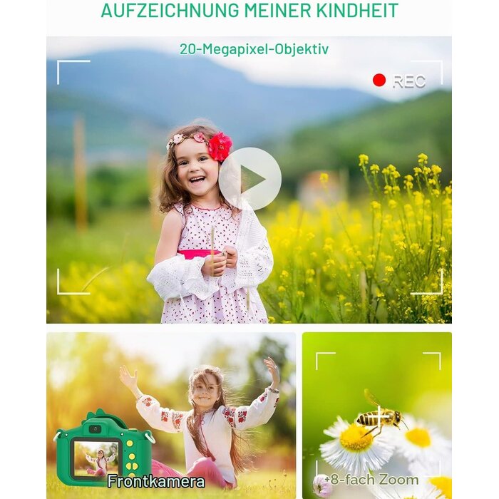 Digitale Kinderkamera 20MP Dual-Objektiv Grün - bis zu 31% Rabatt