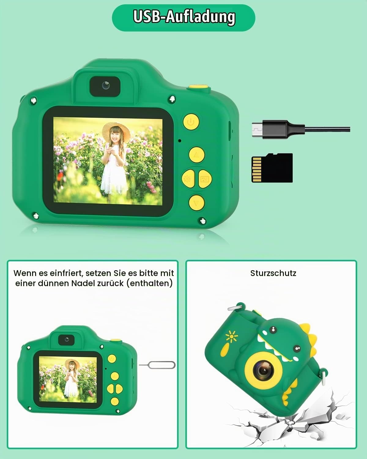 Digitale Kinderkamera 20MP Dual-Objektiv Grün - bis zu 31% Rabatt