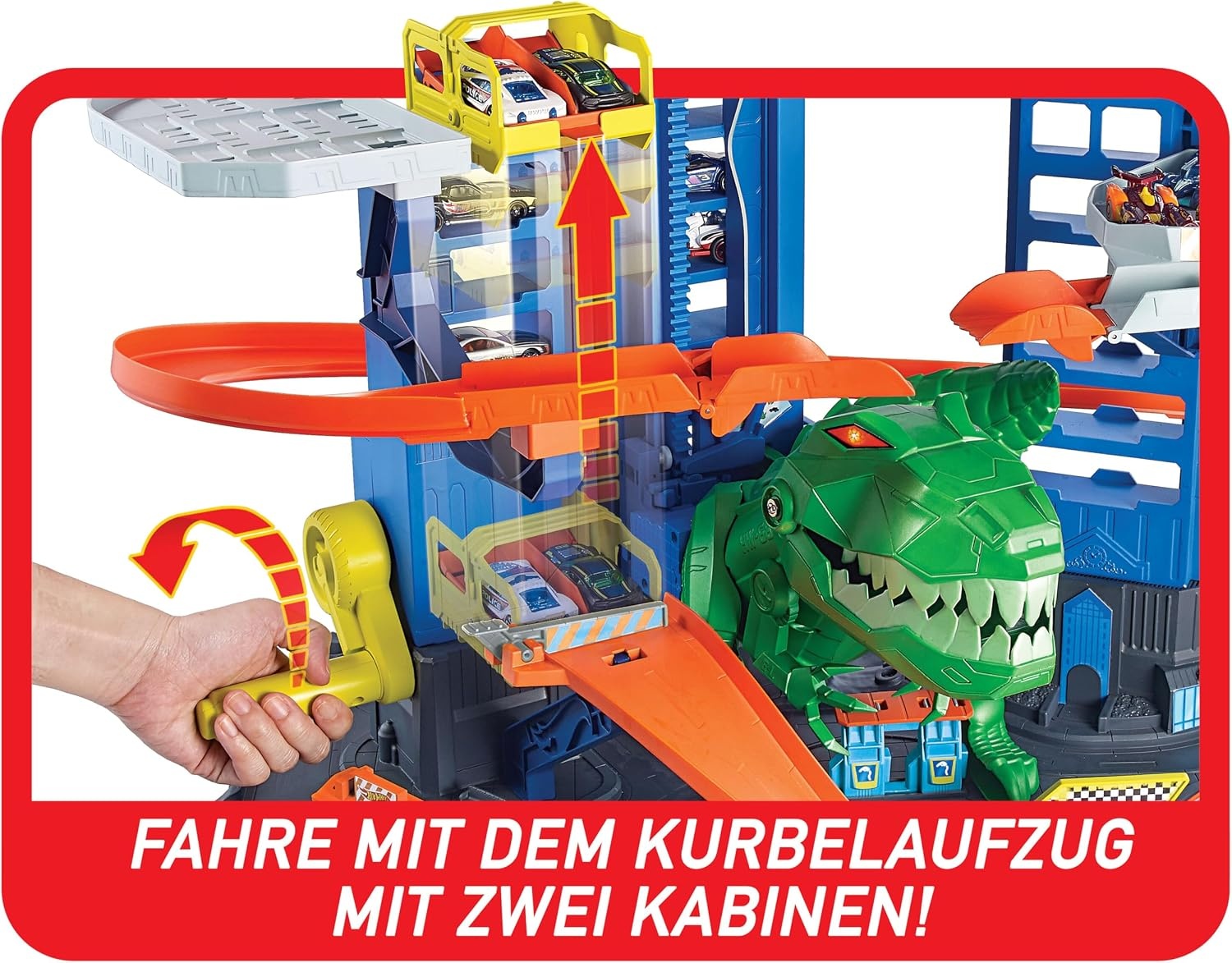 Hot Wheels Gigantische Parkgarage mit T-Rex & Rennstrecke - Jetzt bis zu 35% Rabatt