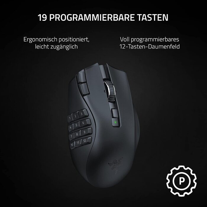 Ergonomische MMO Gaming-Maus mit 19 Tasten & 30K Sensor - bis zu 35% Rabatt