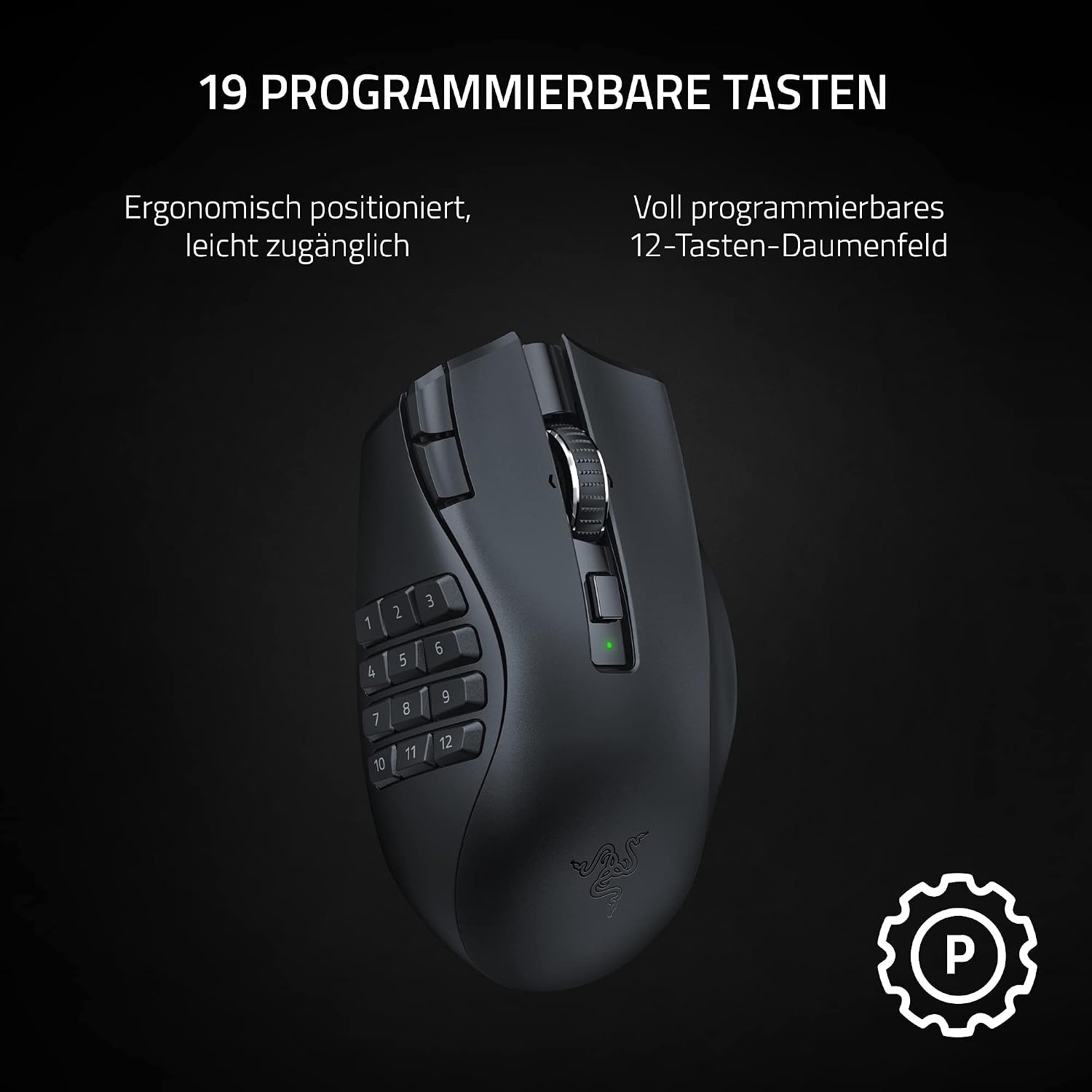 Ergonomische MMO Gaming-Maus mit 19 Tasten & 30K Sensor - bis zu 35% Rabatt