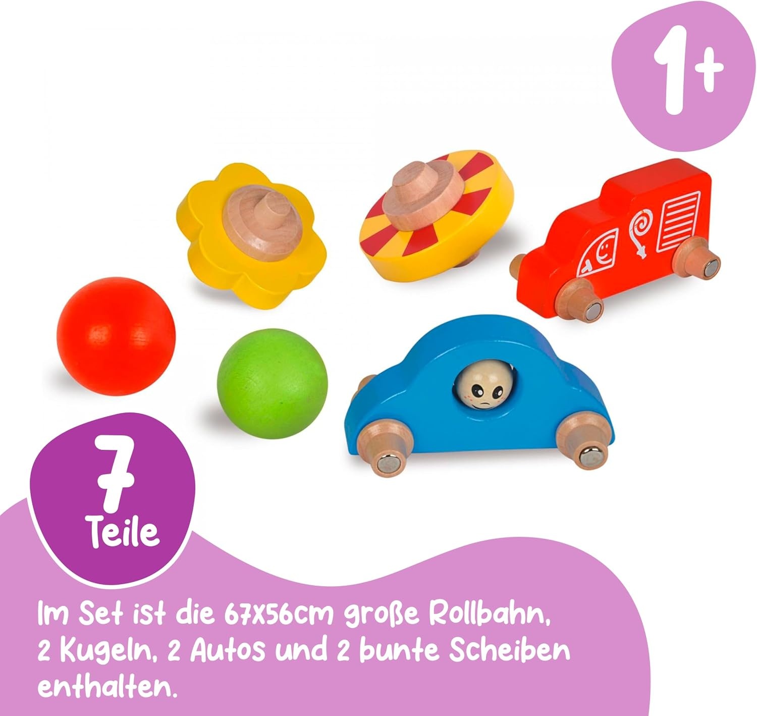Bunte Holz-Kugelbahn für Kleinkinder - bis zu 33% Rabatt