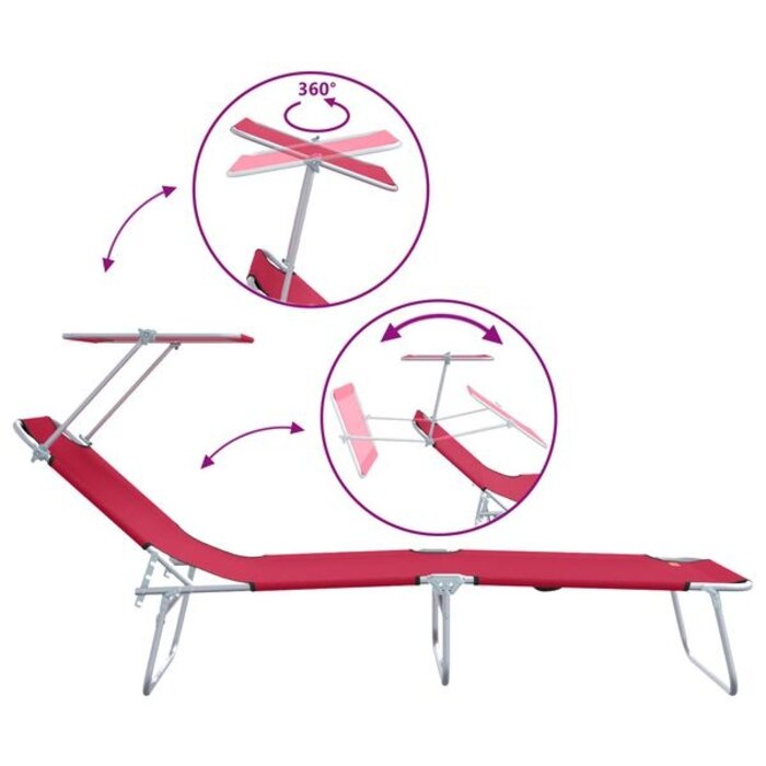 Vidaxl Sonnenliegen-Set 2-tlg. Rot - Klappbar & Bequem - Sparen Sie bis zu 34%