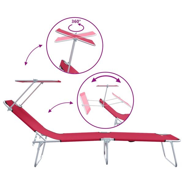 Vidaxl Sonnenliegen-Set 2-tlg. Rot - Klappbar & Bequem - Sparen Sie bis zu 34%