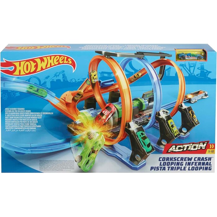Hot Wheels Action-Rennbahn mit Korkenzieher & Loopings - bis zu 34% sparen