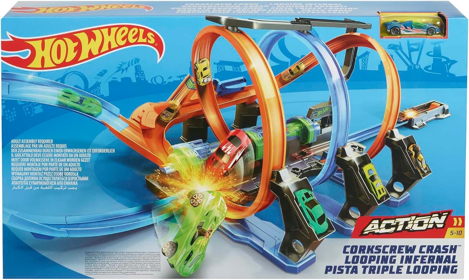Hot Wheels Action-Rennbahn mit Korkenzieher & Loopings - bis zu 34% sparen