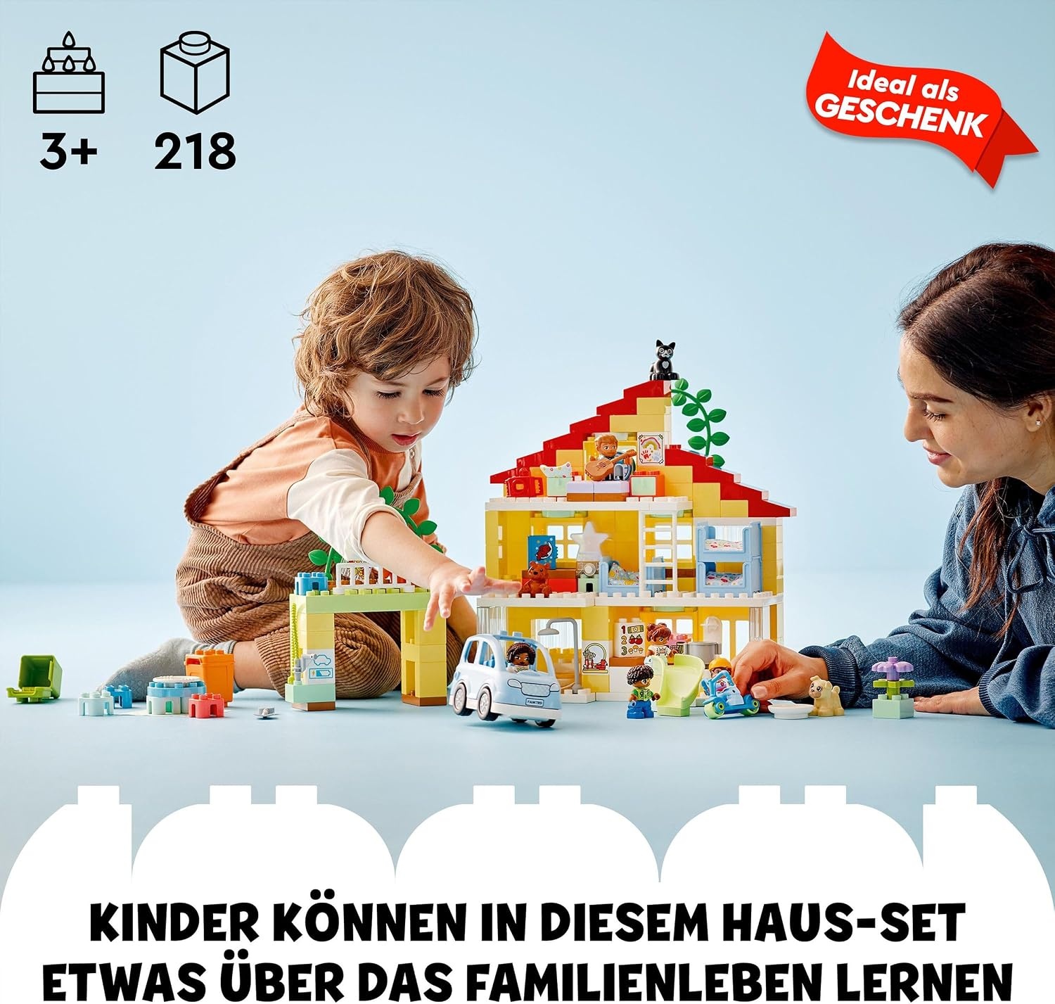 3-in-1 Familienhaus Puppenhaus für Kleinkinder - bis zu 35% Rabatt