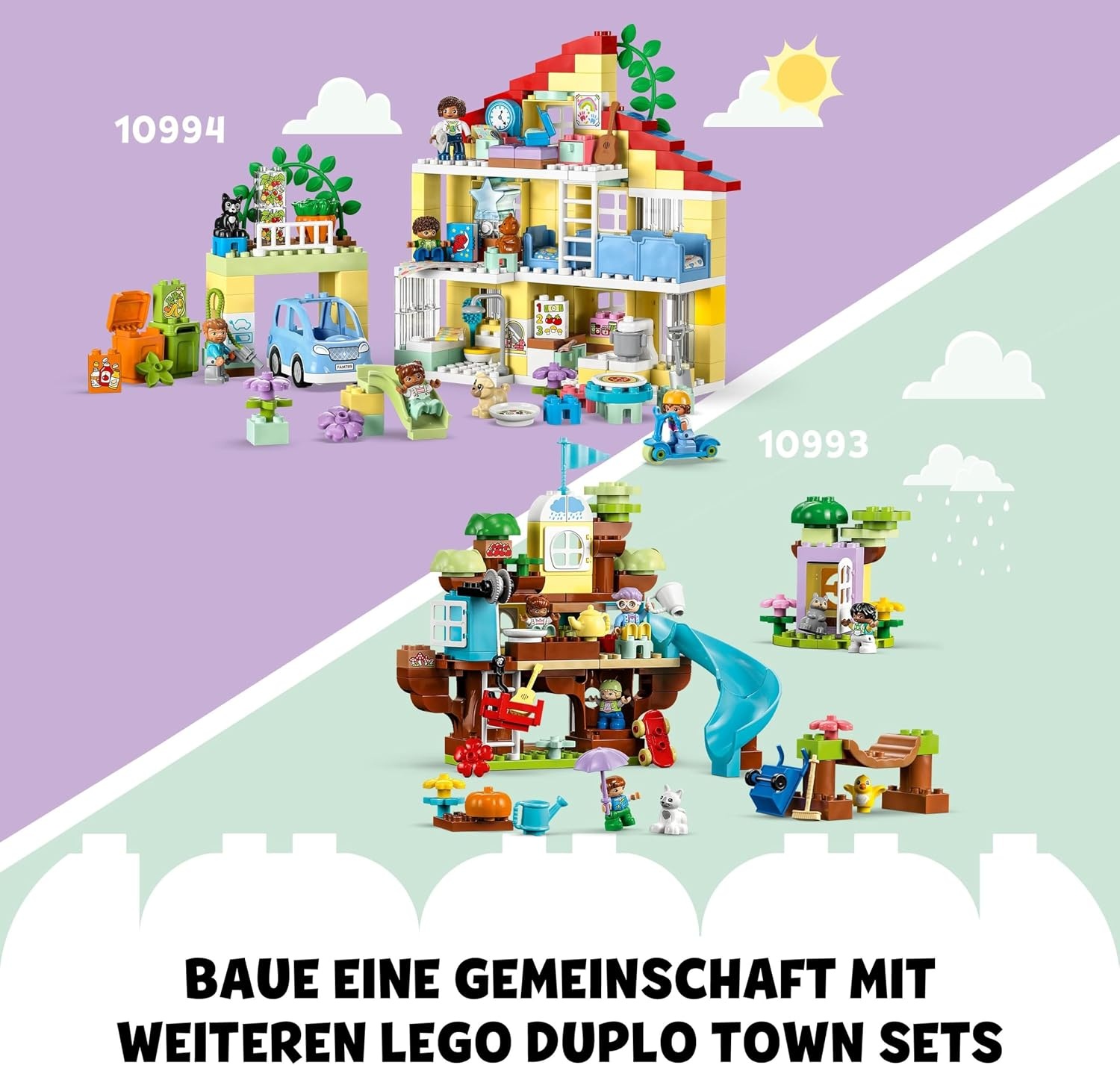 3-in-1 Familienhaus Puppenhaus für Kleinkinder - bis zu 35% Rabatt