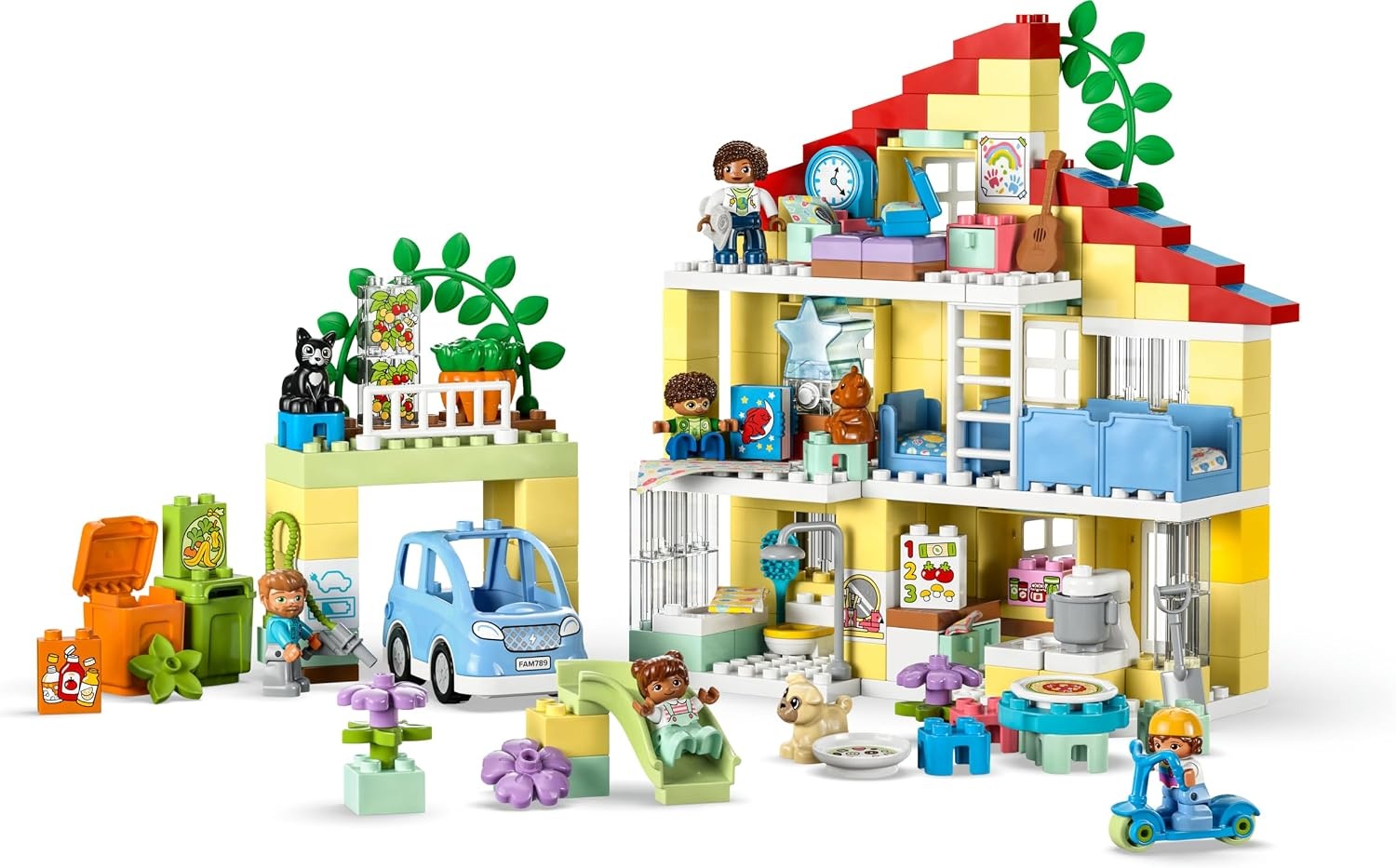3-in-1 Familienhaus Puppenhaus für Kleinkinder - bis zu 35% Rabatt