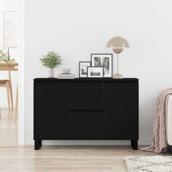 Vidaxl Modernes Sideboard Schwarz-Eiche, 101,5 cm - jetzt bis zu 35% günstiger