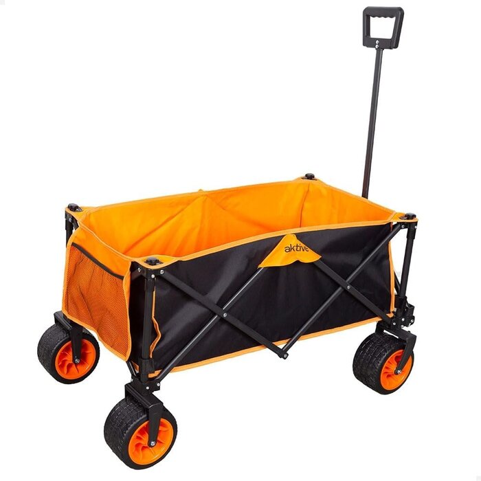 Faltbarer Bollerwagen bis 100 kg - Schwarz/Orange - bis zu 34% Rabatt