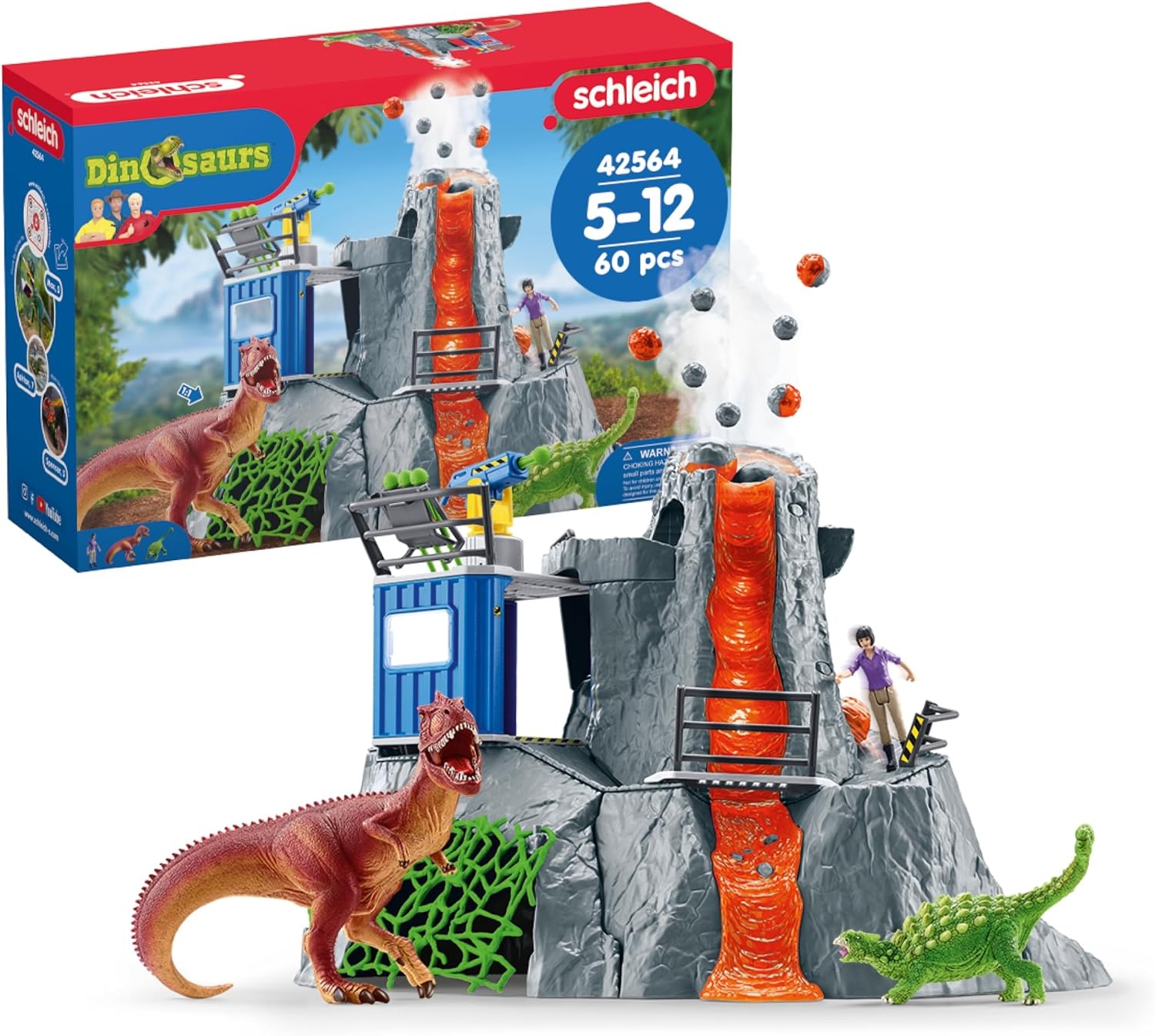 Große Vulkan-Expedition Dinosaurier Spielset mit LED & Licht - bis zu 34% sparen