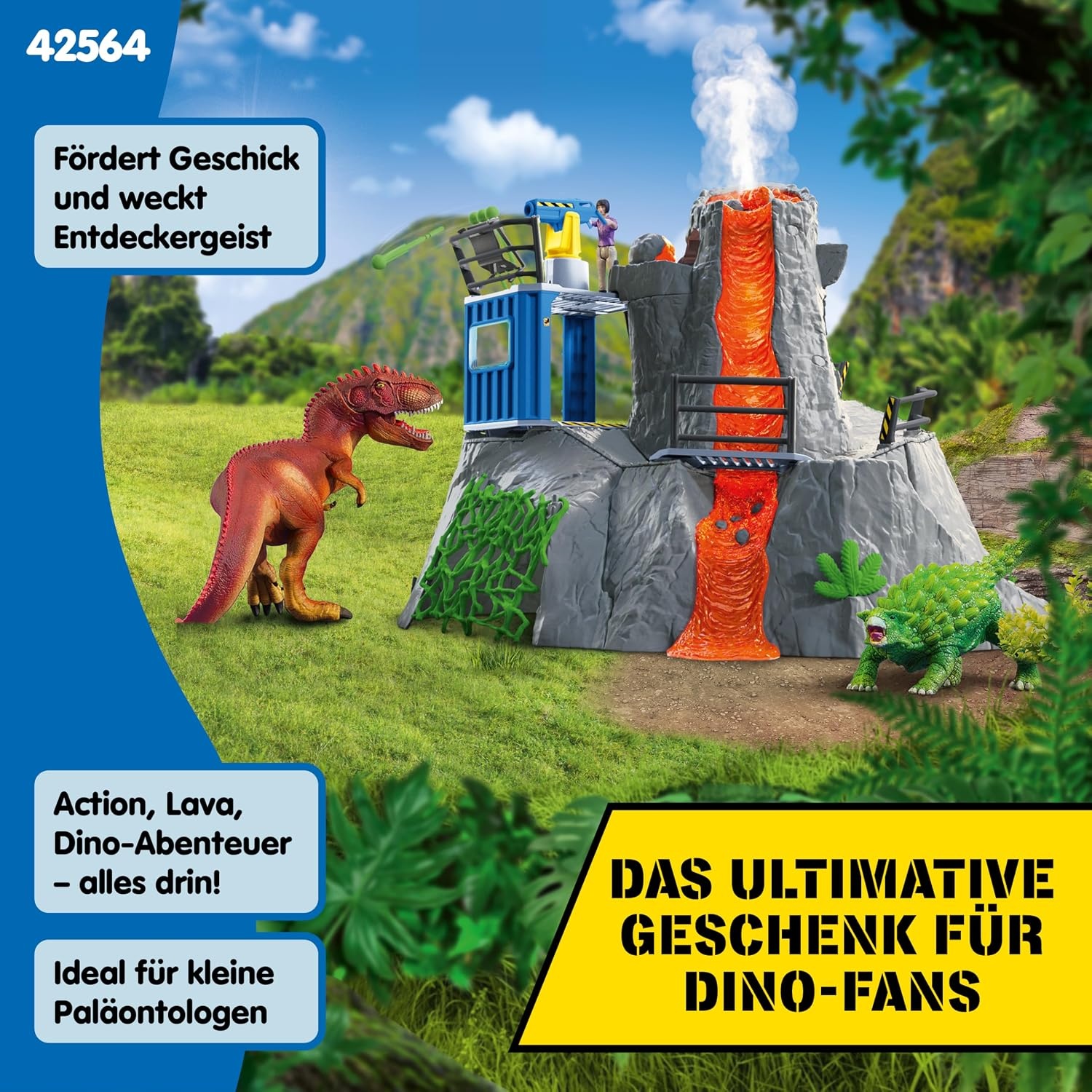 Große Vulkan-Expedition Dinosaurier Spielset mit LED & Licht - bis zu 34% sparen