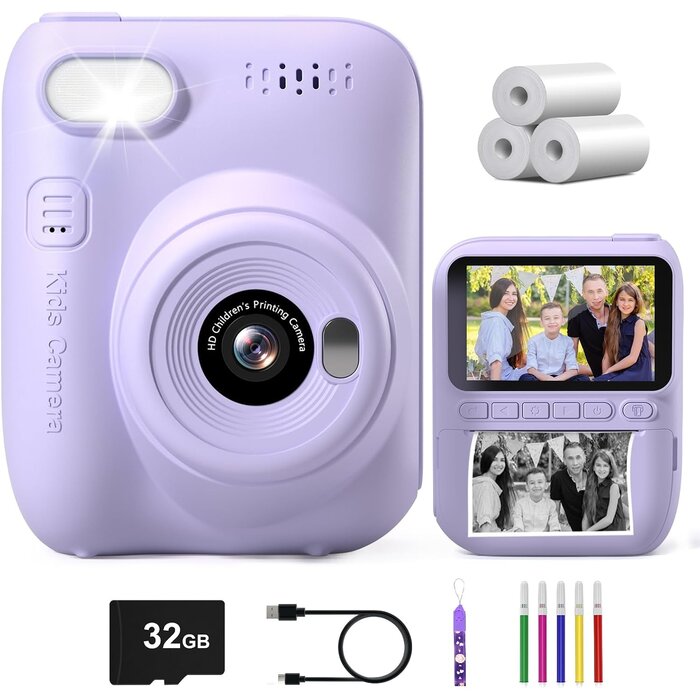 Gofunly Kinder-Sofortbildkamera 14MP 1080P - Lila, bis zu 33% reduziert