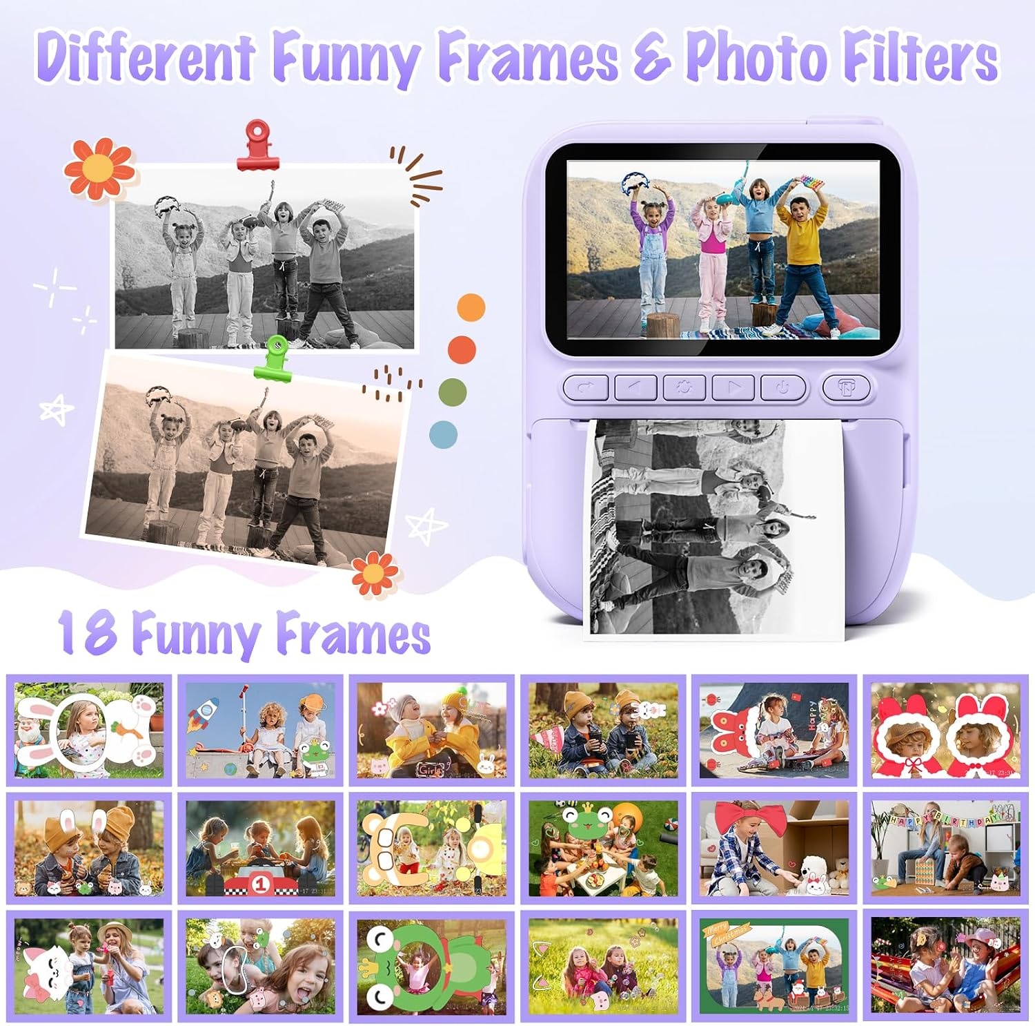 Gofunly Kinder-Sofortbildkamera 14MP 1080P - Lila, bis zu 33% reduziert