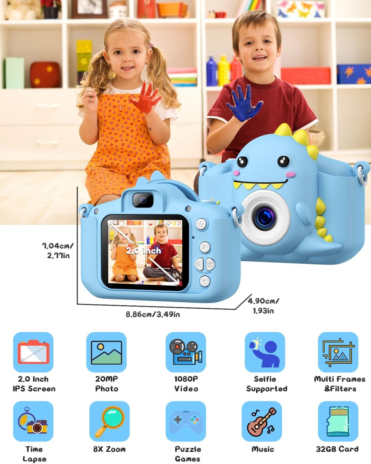 Gofunly Digitale Kinderkamera - Dinosaurier-Design - bis zu 33% Rabatt