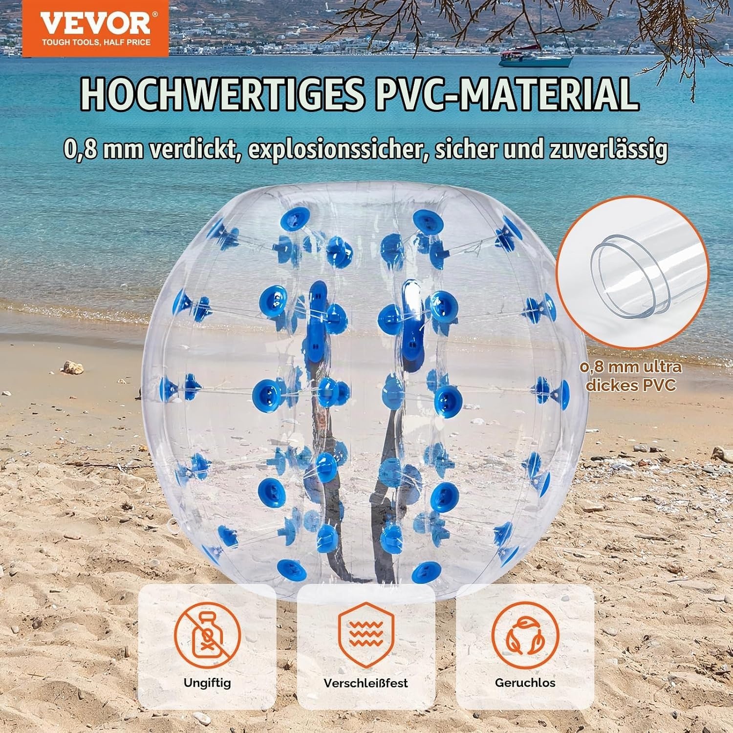 Vevor Aufblasbarer Bumper-Ball 1,2m - Outdoor Spielspaß - bis zu 34% sparen