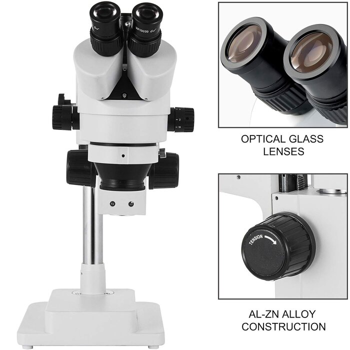 Vevor Trinokulares Stereo-Mikroskop 3.5X-90X - Flexibles Doppelarm-Stativ - bis 35% Rabatt