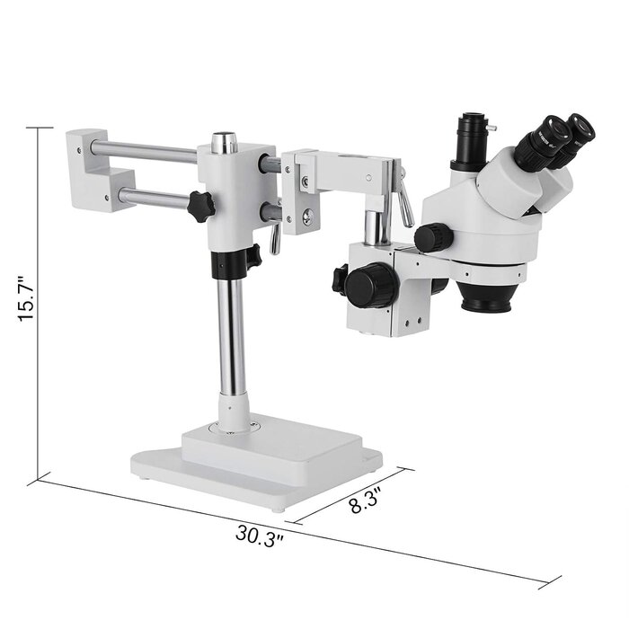 Vevor Trinokulares Stereo-Mikroskop 3.5X-90X - Flexibles Doppelarm-Stativ - bis 35% Rabatt