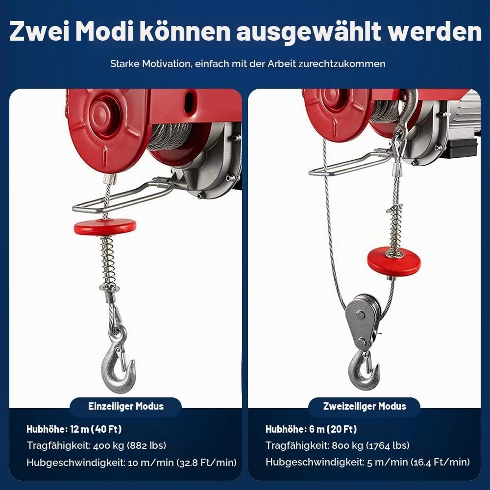 Elektrischer Seilzug 400-800 kg - Bis zu 35% Rabatt auf Rückläufer