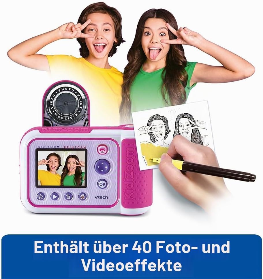 Vtech Digitale Kinder-Sofortbildkamera mit Selfie-Linse - Pink | bis zu 34% sparen