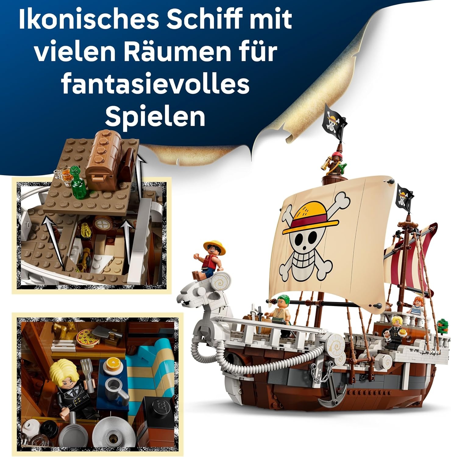 ONE PIECE Piratenschiff Modellbausatz, 1376 Teile, bis zu 35% Rabatt