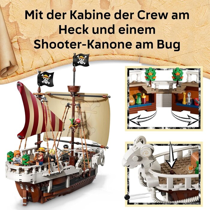 ONE PIECE Piratenschiff Modellbausatz, 1376 Teile, bis zu 35% Rabatt