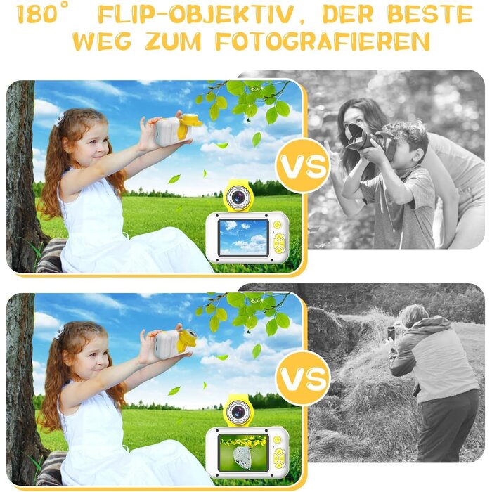 Digitale Kinderkamera mit 180° schwenkbarem Objektiv - Sparen Sie bis zu 32%