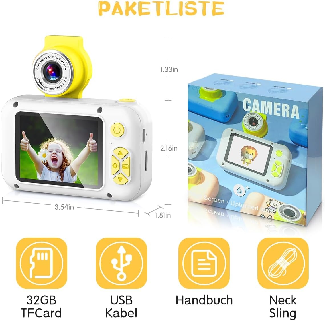 Digitale Kinderkamera mit 180° schwenkbarem Objektiv - Sparen Sie bis zu 32%