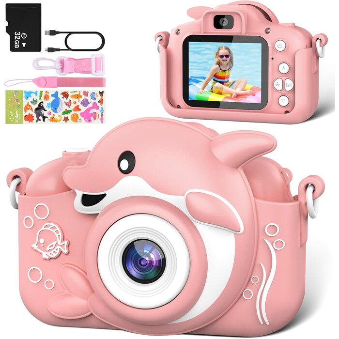 Digitale Kinderkamera 20 MP, Rosa - Jetzt bis zu 31% Rabatt sparen!