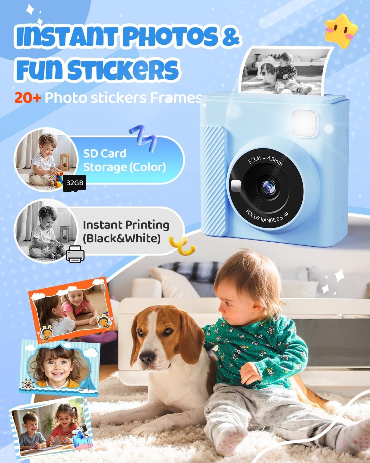 Digitalkamera für Kinder mit Sofortdruck & 32GB - Jetzt bis zu 33% sparen