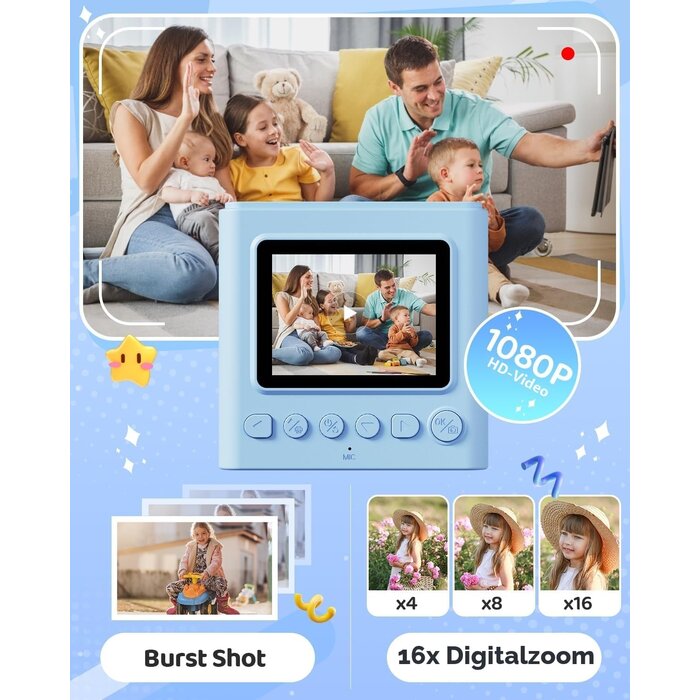 Digitalkamera für Kinder mit Sofortdruck & 32GB - Jetzt bis zu 33% sparen