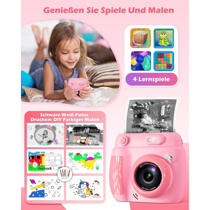Digitale Kinder-Sofortbildkamera 20MP inkl. Zubehör - jetzt bis zu 33% sparen