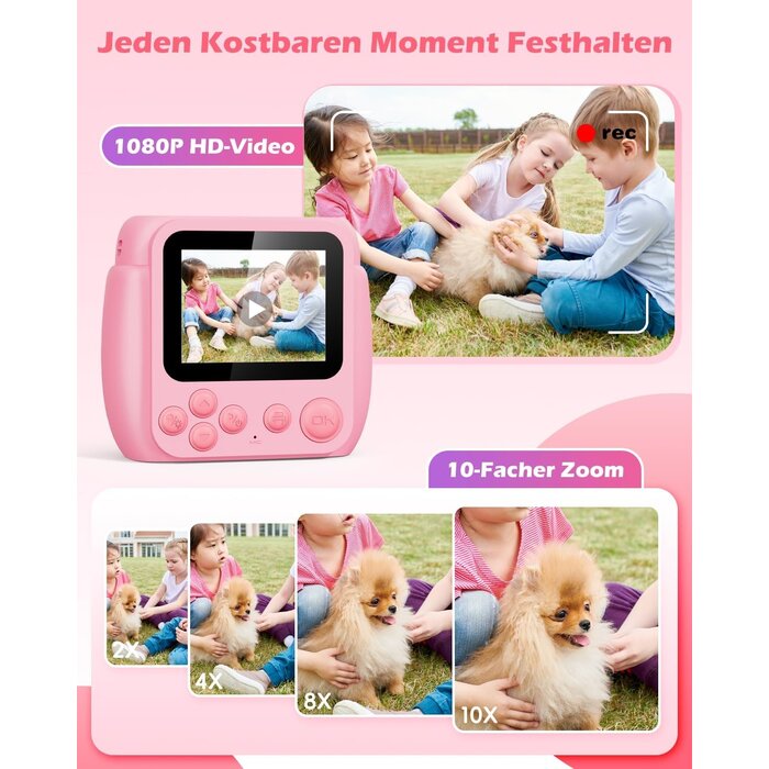 Digitale Kinder-Sofortbildkamera 20MP inkl. Zubehör - jetzt bis zu 33% sparen