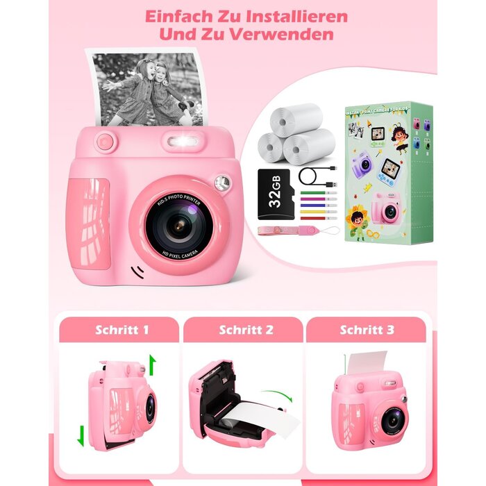 Digitale Kinder-Sofortbildkamera 20MP inkl. Zubehör - jetzt bis zu 33% sparen