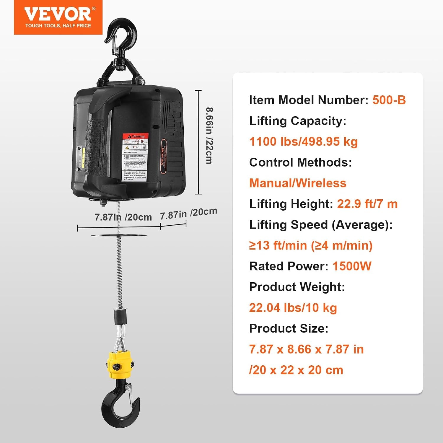 Vevor Elektrische Seilwinde 1500W, 498kg Traglast - bis zu 35% Rabatt