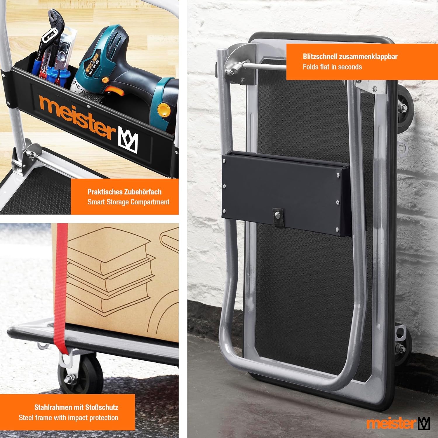 Klappbarer Plattformwagen 300 kg - Robust & Platzsparend - Bis zu 34% Rabatt