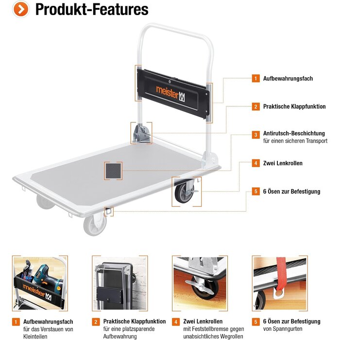Klappbarer Plattformwagen 300 kg - Robust & Platzsparend - Bis zu 34% Rabatt