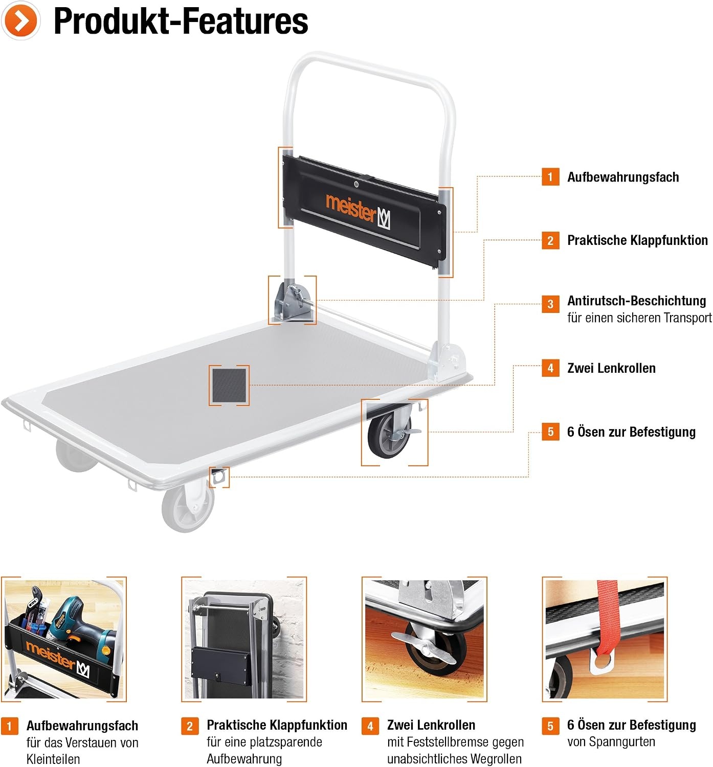 Klappbarer Plattformwagen 300 kg - Robust & Platzsparend - Bis zu 34% Rabatt