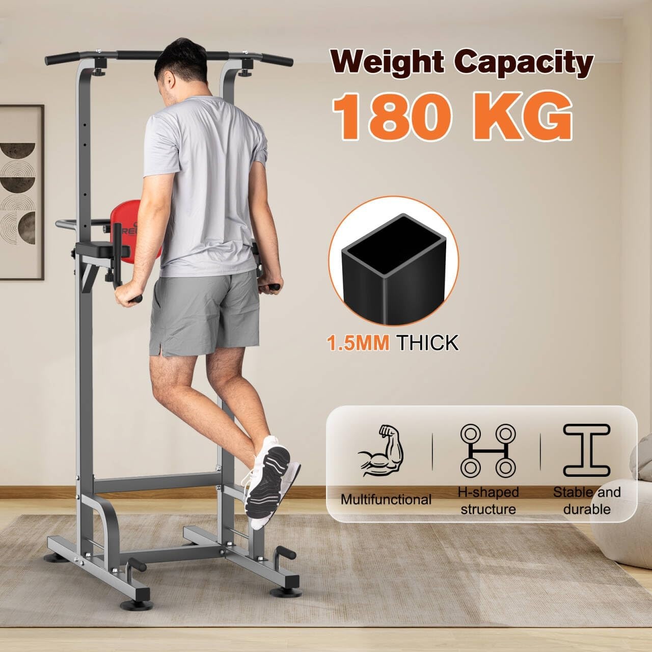 Power Tower Klimmzugstation - Fitnessgerät bis 180 kg - bis zu 35% Rabatt