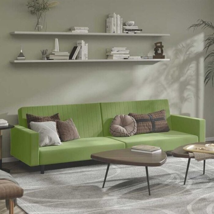 Vidaxl Schlafsofa 2-Sitzer in Hellgrün - Samt - Jetzt bis zu 66% sparen