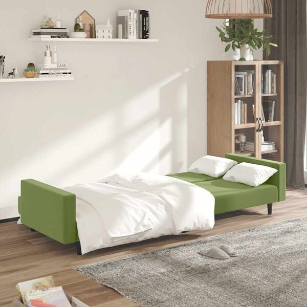 Vidaxl Schlafsofa 2-Sitzer in Hellgrün - Samt - Jetzt bis zu 66% sparen
