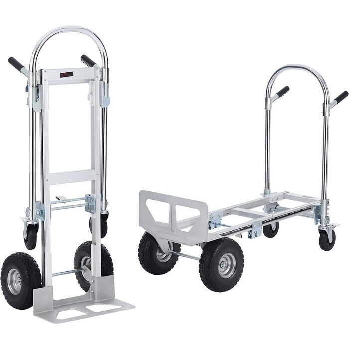 Vevor 2-in-1 Sackkarre & Plattformwagen - bis 454 kg - Silber - bis zu 35% Rabatt