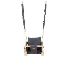 Viking Choice Stilvolle Babyschaukel aus Holz & Baumwolle - Grau - bis zu 41% sparen