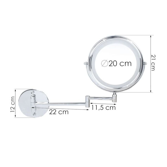 Viking Choice LED-Kosmetikspiegel, Wandmontage, 20 cm, 5-fach Vergrößerung - bis zu 26% Rabatt