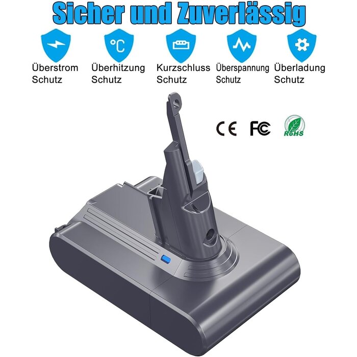 Ersatzakku für Dyson V7 Staubsauger - 4000mAh - bis zu 33% Rabatt