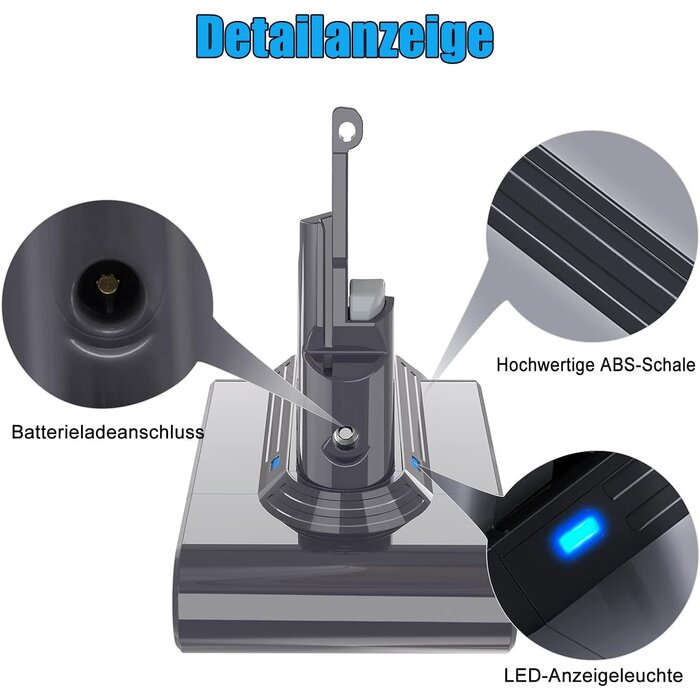 Ersatzakku für Dyson V7 Staubsauger - 4000mAh - bis zu 33% Rabatt